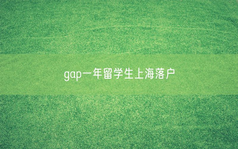 gap一年留学生上海落户