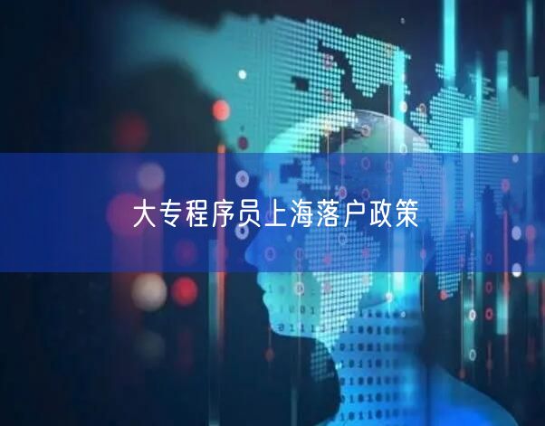 大专程序员上海落户政策