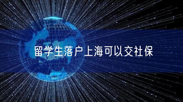 留学生落户上海可以交社保