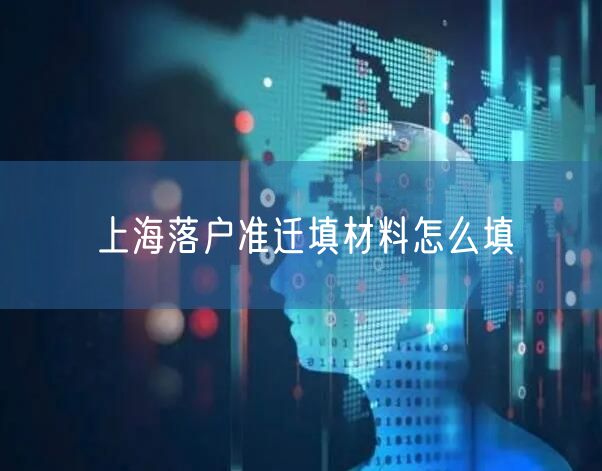 上海落户准迁填材料怎么填