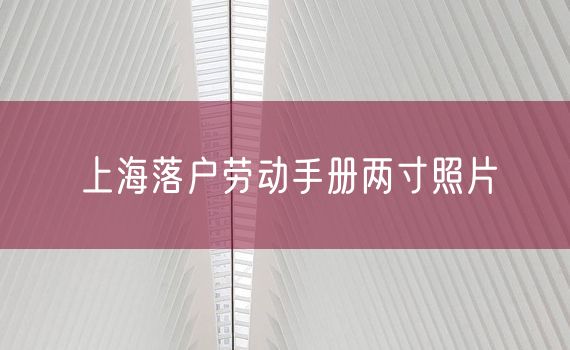 上海落户劳动手册两寸照片