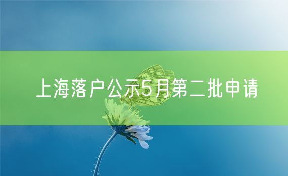 上海落户公示5月第二批申请