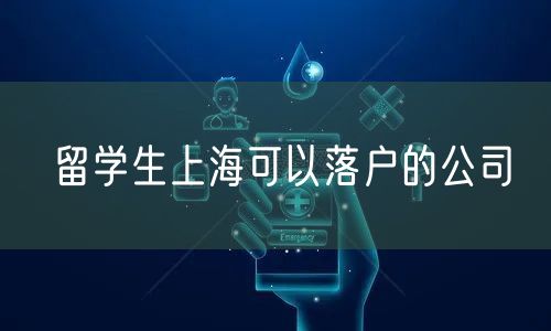 留学生上海可以落户的公司