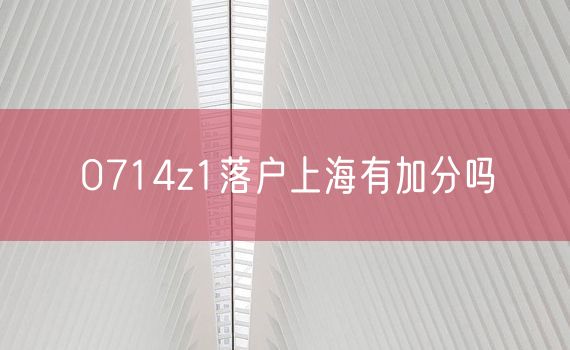 0714z1落户上海有加分吗