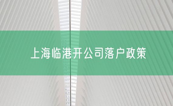 上海临港开公司落户政策