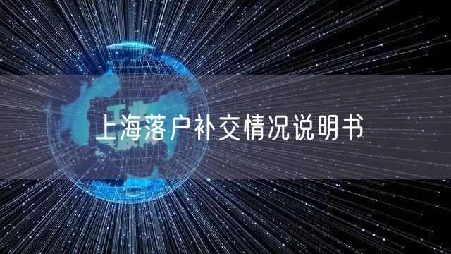 上海落户补交情况说明书