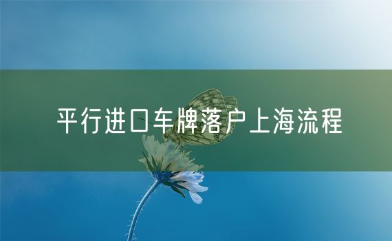 平行进口车牌落户上海流程