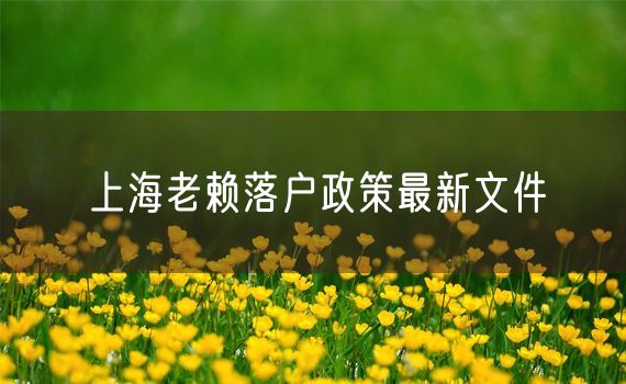 上海老赖落户政策最新文件