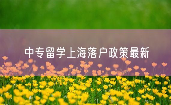 中专留学上海落户政策最新