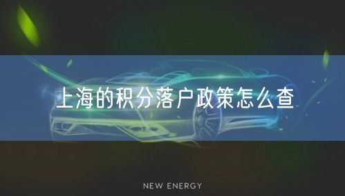 上海的积分落户政策怎么查