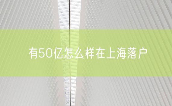 有50亿怎么样在上海落户