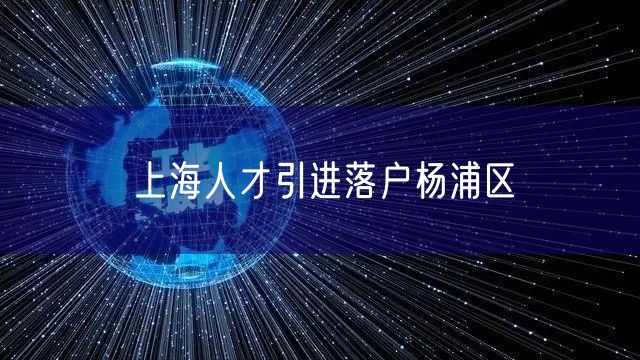 上海人才引进落户杨浦区