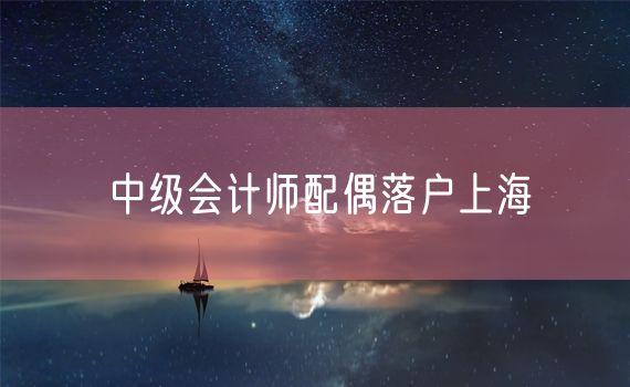 中级会计师配偶落户上海