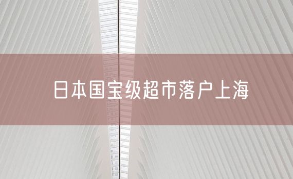 日本国宝级超市落户上海