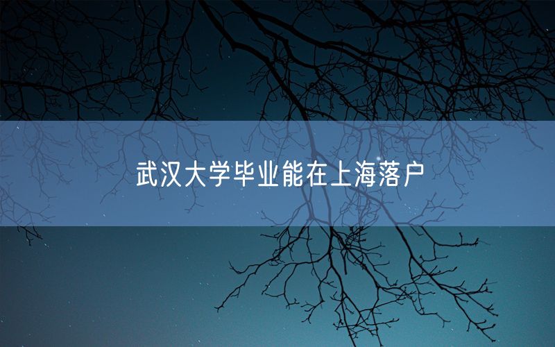 武汉大学毕业能在上海落户