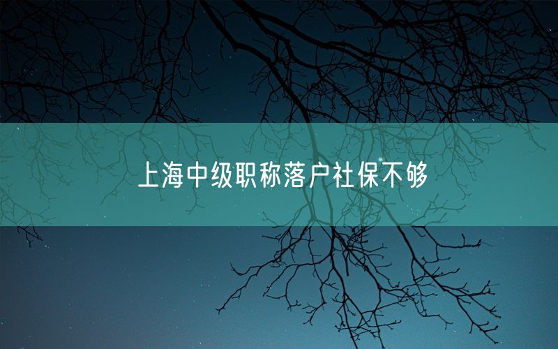 上海中级职称落户社保不够