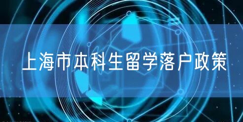 上海市本科生留学落户政策