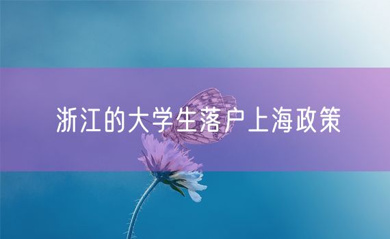 浙江的大学生落户上海政策