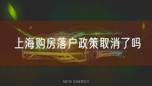 上海购房落户政策取消了吗