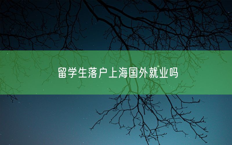 留学生落户上海国外就业吗