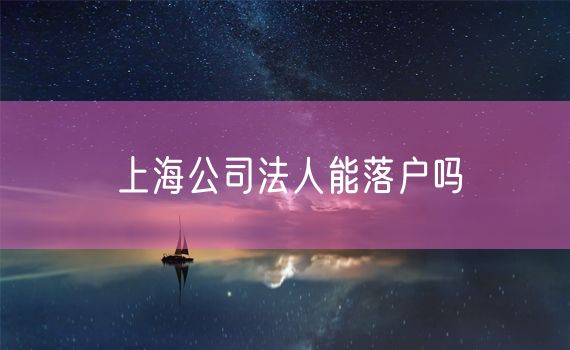 上海公司法人能落户吗