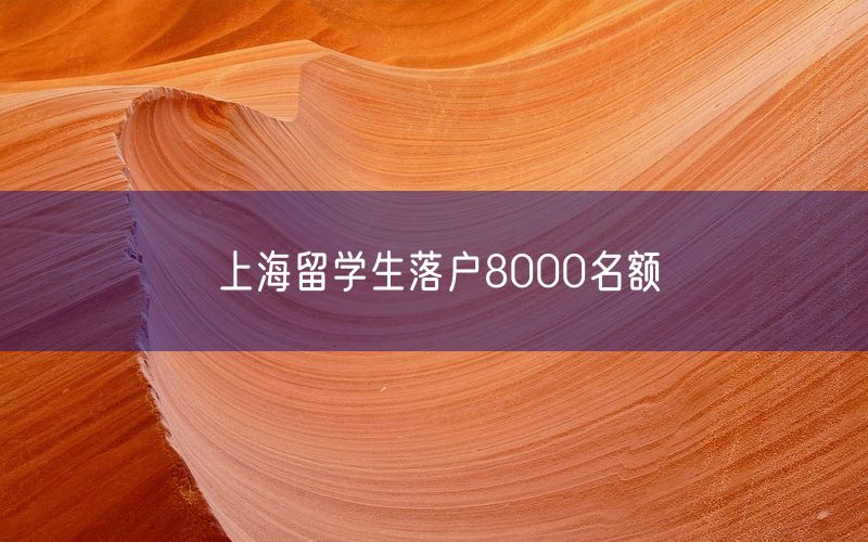 上海留学生落户8000名额