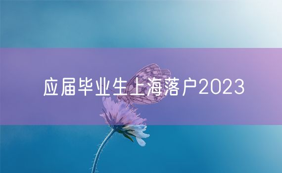 应届毕业生上海落户2023