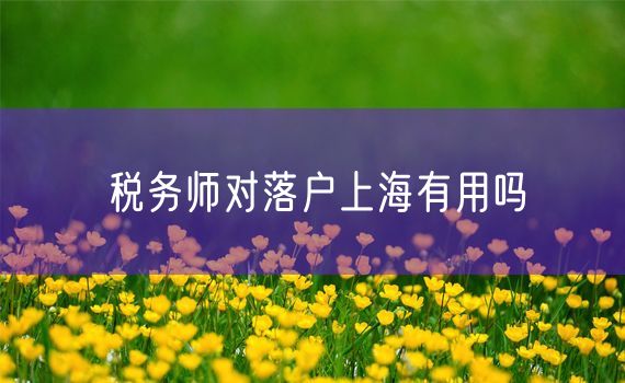 税务师对落户上海有用吗