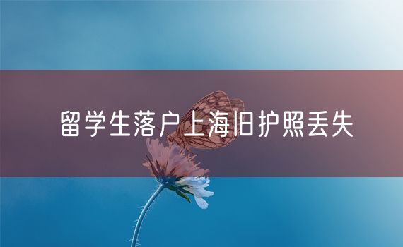 留学生落户上海旧护照丢失