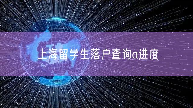 上海留学生落户查询a进度