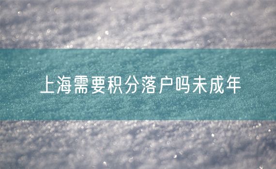 上海需要积分落户吗未成年