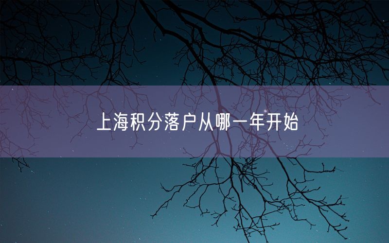 上海积分落户从哪一年开始