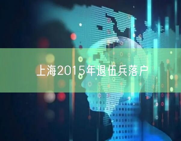 上海2015年退伍兵落户