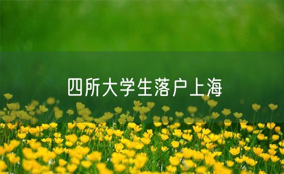 四所大学生落户上海