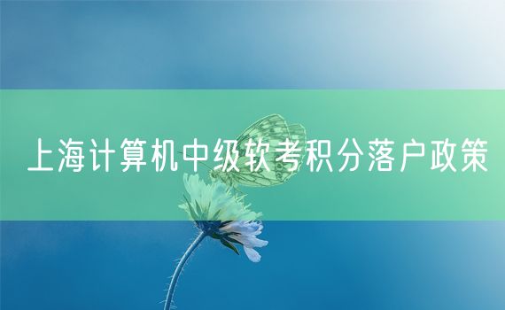 上海计算机中级软考积分落户政策