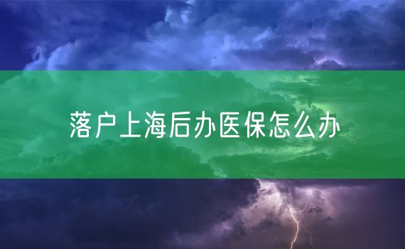 落户上海后办医保怎么办