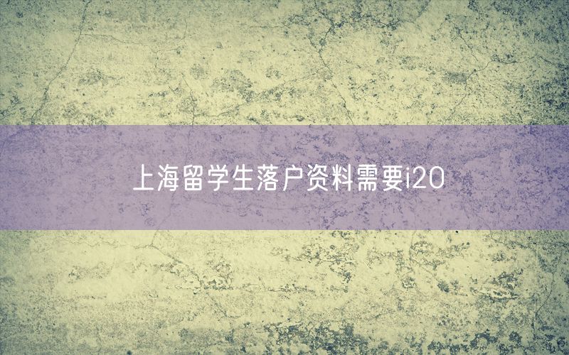 上海留学生落户资料需要i20