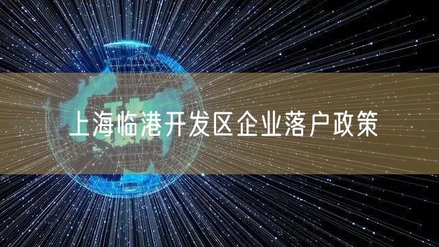 上海临港开发区企业落户政策