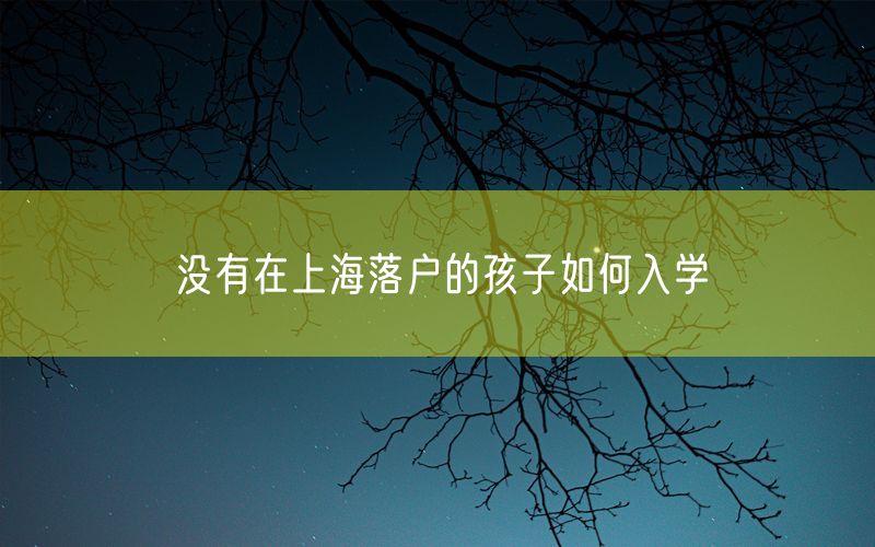 没有在上海落户的孩子如何入学