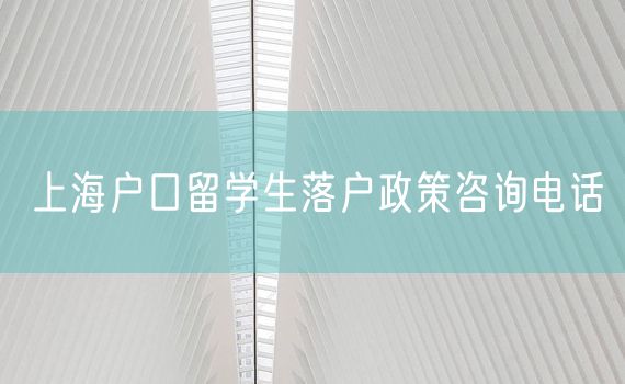 上海户口留学生落户政策咨询电话