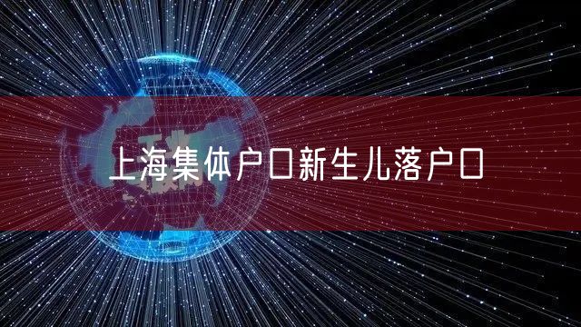 上海集体户口新生儿落户口