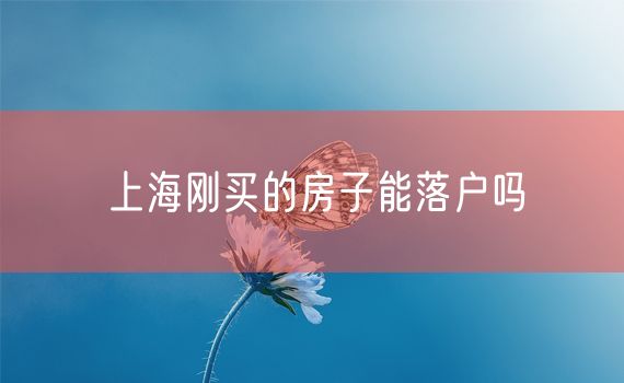 上海刚买的房子能落户吗