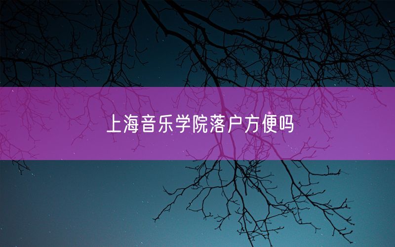 上海音乐学院落户方便吗