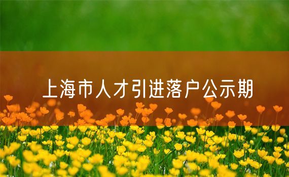 上海市人才引进落户公示期