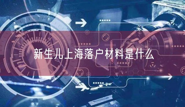 新生儿上海落户材料是什么