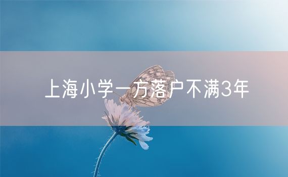 上海小学一方落户不满3年