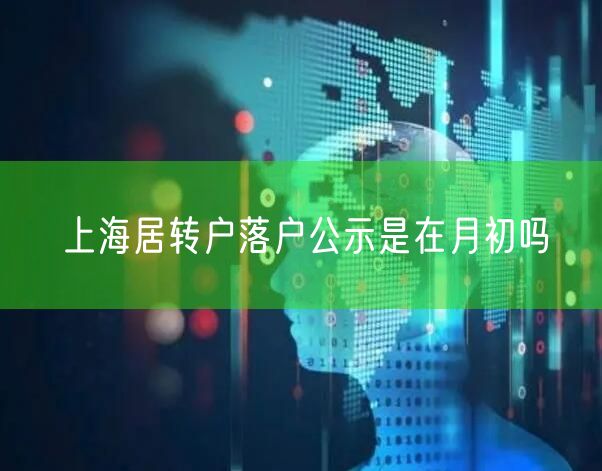 上海居转户落户公示是在月初吗