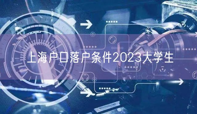 上海户口落户条件2023大学生