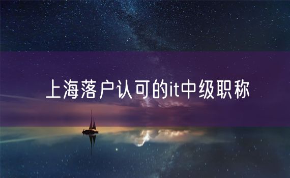 上海落户认可的it中级职称