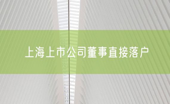 上海上市公司董事直接落户